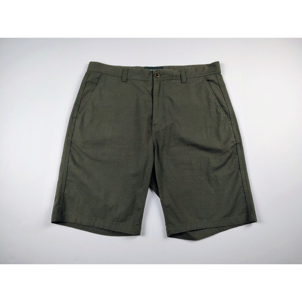 Rodd & Gunn mens chino shorts 35 green cotton zip fly 8" Inseam